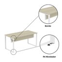 Ver mais imagens de Escrivaninha Mesa Escritório X 150cm Industrial Castanheira e Branco Cinza
