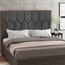 Ver imagem 2 de Cabeceira Cama Box Casal King 195 cm P05 Londres Linho Cinza Escuro - Lyam Decor