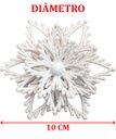 Ver imagem 4 de Kit 16 Flores Natal com Glitter Branco Natalino Enfeite 10cm