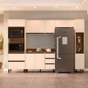 Ver imagem 1 de Armário de Cozinha Modulada Completa 5 Peças 306,8cm com Tampo 250043 Koya Politorno Móveis