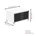 Ver imagem 3 de Mapoteca Mont 5 Gavetas 71,3cm x 120,4cm Aço Branco/Preto