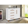 Cômoda Lisboa Branca 4 Gavetas com Sapateira Mdf - 2