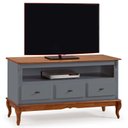 Ver imagem 3 de Rack para TV até 60 Polegadas 150 cm 3 Gavetas Pés Luis Xv em Madeira + Nicho