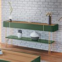 Ver imagem 2 de Aparador Sala de Estar Vivant Verde Pistache/freijó - Hb Móveis