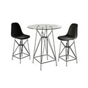 Ver imagem 1 de Jogo Mesa Bistrô Eames Vidro 60Cm 2 Banquetas Preta Base Ferro Preto - Cor: Branco