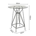 Ver imagem 2 de Jogo Mesa Bistrô Eames Vidro 60Cm 2 Banquetas Preta Base Ferro Preto - Cor: Branco