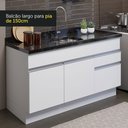 Ver imagem 6 de Cozinha Compacta Madesa Glamy 150002 com Armário e Balcão (Sem Tampo e Pia) Branco Cor:Branco