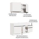 Ver imagem 4 de Cozinha Compacta Madesa Glamy 150002 com Armário e Balcão (Sem Tampo e Pia) Branco Cor:Branco