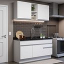 Ver imagem 1 de Cozinha Compacta Madesa Glamy 150002 com Armário e Balcão (Sem Tampo e Pia) Branco Cor:Branco