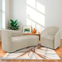 Ver imagem 2 de Kit Sofá Curvo França 140cm Ld. e Poltrona Luiza Max Conforto, Elegância e Design Moderno Linho