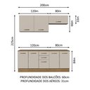 Ver imagem 4 de Kit com 2 Balcões e 2 Armários Aéreos Multiuso 200cm Agata Madesa