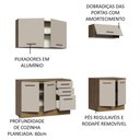 Ver imagem 5 de Kit com 2 Balcões e 2 Armários Aéreos Multiuso 200cm Agata Madesa