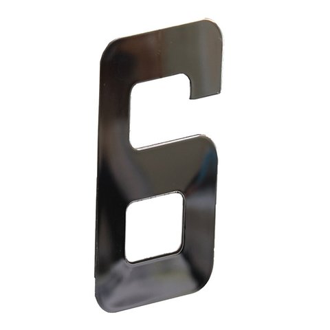 Número 6 Residêncial em Aluminio Espelhado 130mm - VIVALUX