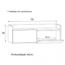 Ver imagem 3 de Aparador Suspenso Multiuso 2 Portas Cainã Espresso Móveis
