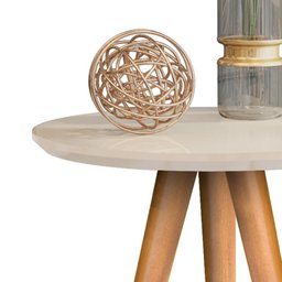 Mesa de Apoio Classic com Pés Palito para Sala ou Escritório - Off White - 2