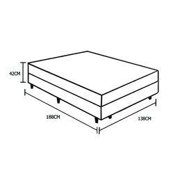 Cama Box Conjugado Casal Espuma Ortopédica - 42x138x188cm:Branco - 2