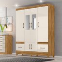 Ver imagem 5 de Guarda Roupa Casal Ambiente Ms912 6 Portas Freijó Off White com Espelho - Moval