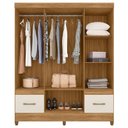 Ver imagem 3 de Guarda Roupa Casal Ambiente Ms912 6 Portas Freijó Off White com Espelho - Moval