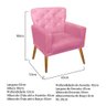KIT 3 POLTRONA ANA LAURA SUEDE ROSA - 2