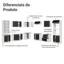 Ver imagem 4 de Armário de Cozinha Completa 549cm Branco/preto Glamy Madesa 01 Branco/preto