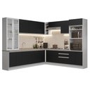 Ver imagem 2 de Armário de Cozinha Completa 549cm Branco/preto Glamy Madesa 01 Branco/preto