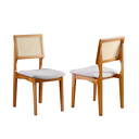 Ver imagem 3 de Mesa de Jantar Safira 6 Lugares com 6 Cadeiras Granada – 160x90 Madeira Maciça com Vidro