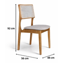 Ver imagem 7 de Mesa de Jantar Safira 6 Lugares com 6 Cadeiras Granada – 160x90 Madeira Maciça com Vidro