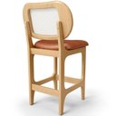 Ver imagem 4 de Kit 5 Banquetas Baixa Bar Cozinha Sala de Jantar Betta L02 Mel Tela Couríssimo Camel - Lyam Decor