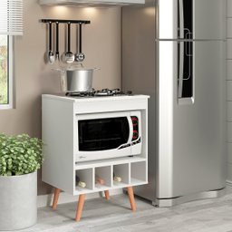 Balcão para Cooktop 60 x 85 Cm Adega Nicho Forno/Micro Pés Palito Madeira MDP Branco 7200 - MENU - 1 Balcão para Cooktop 60 x 85 Cm Adega Nicho Forno/Micro Pés Palito Madeira MDP Branco 7200 - MENU - 1