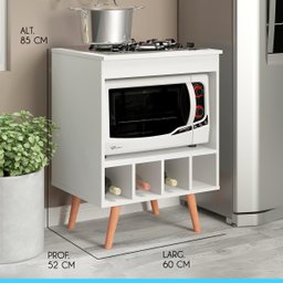 Balcão para Cooktop 60 x 85 Cm Adega Nicho Forno/Micro Pés Palito Madeira MDP Branco 7200 - MENU - 2 Balcão para Cooktop 60 x 85 Cm Adega Nicho Forno/Micro Pés Palito Madeira MDP Branco 7200 - MENU - 2
