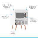 Ver imagem 3 de Balcão para Cooktop 60 x 85 Cm Adega Nicho Forno/Micro Pés Palito Madeira MDP Branco 7200 - MENU