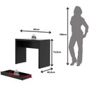 Ver imagem 4 de Escrivaninha Mesa de Escritório 90 Cm 1 Gaveta Preto