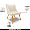Ver imagem 4 de Kit 4 Cadeiras Decorativas Sala de Jantar Pés Palito de Madeira Firenze PU Bege/Natural G19 - Gran B