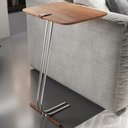 Ver imagem 2 de Mesa de Apoio para Sofá Bandeja Castanho Base Cromada