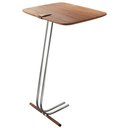 Ver imagem 1 de Mesa de Apoio para Sofá Bandeja Castanho Base Cromada