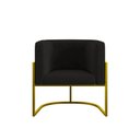 Ver imagem 2 de Kit 2 Poltronas + Sofá 2 Lugares Base de Metal Gold Balaqui Preto