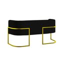 Ver imagem 5 de Kit 2 Poltronas + Sofá 2 Lugares Base de Metal Gold Balaqui Preto