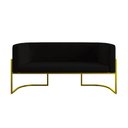 Ver imagem 6 de Kit 2 Poltronas + Sofá 2 Lugares Base de Metal Gold Balaqui Preto