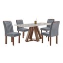 Ver imagem 1 de Mesa Kyra 120CMX90CM 4 Cadeiras Arizona Tampo Smart Plus Vidro Off White