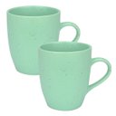 Ver imagem 1 de Kit 2 Canecas Xícaras de Cerâmica Chá Café Artisan 330ml:verde