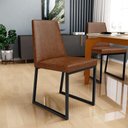 Ver imagem 3 de Kit 02 Cadeiras Decorativas Estofada para Sala de Jantar Dafne L02 Couríssimo Marrom - lyam