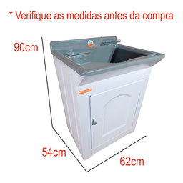 Gabinete em Plástico Abs Tanque com Esfregadeira Lateral de Fibra 40 Litros e Torneira de Mesa - 2