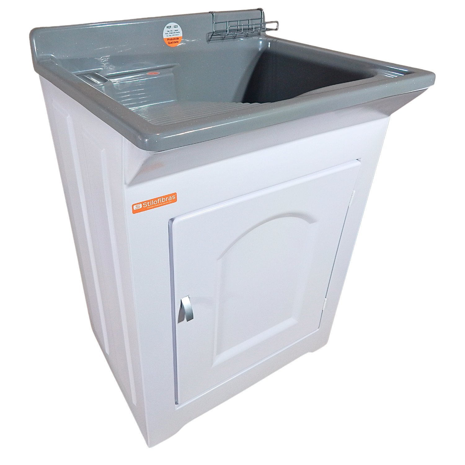 Gabinete em Plástico Abs Tanque com Esfregadeira Lateral de Fibra 40 Litros e Torneira de Mesa - 8