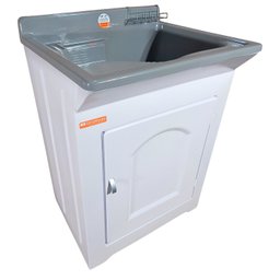 Gabinete em Plástico Abs Tanque com Esfregadeira Lateral de Fibra 40 Litros e Torneira de Mesa - 8