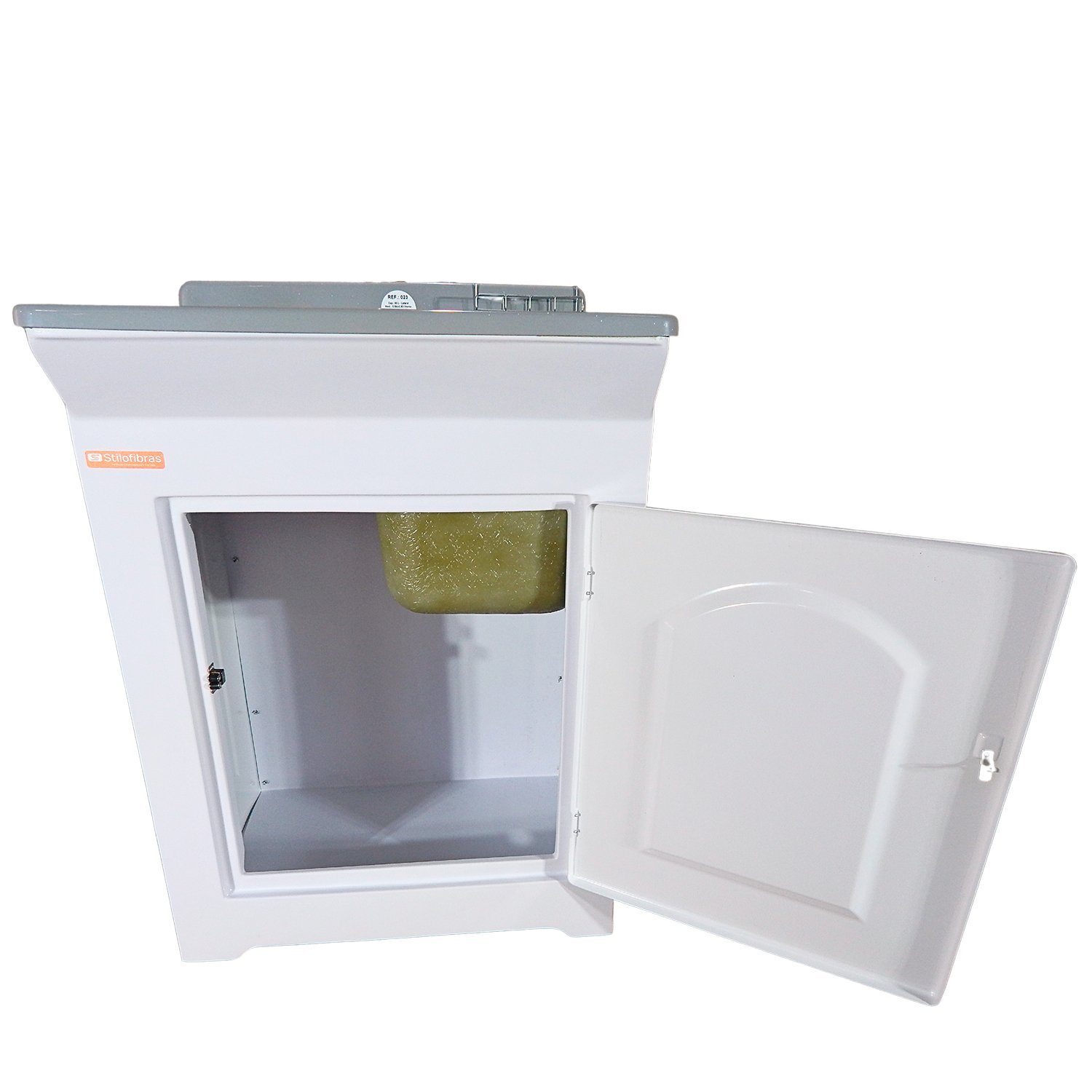Gabinete em Plástico Abs Tanque com Esfregadeira Lateral de Fibra 40 Litros e Torneira de Mesa - 5
