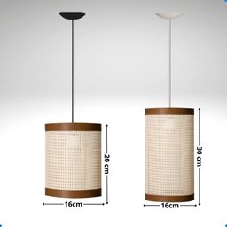 Conjunto Luminária Pendente Essence/eclipse Sala Jantar Quarto em Tela Indiana com Fio Branco 1,50m - 4