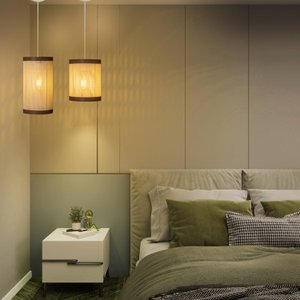 Conjunto Luminária Pendente Essence/eclipse Sala Jantar Quarto em Tela Indiana com Fio Branco 1,50m