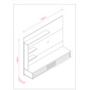 Ver imagem 3 de Painel Bancada para Tv até 50'' Led 2 Portas Suspensa Frizz Select Calacata Off White - Madetec