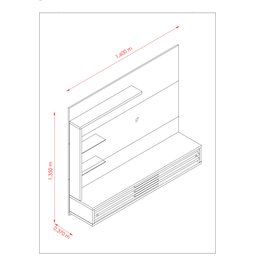 Painel Bancada para Tv até 50'' Led 2 Portas Suspensa Frizz Select Calacata Off White - Madetec - 3