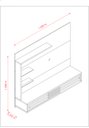 Ver imagem 3 de Painel Bancada para Tv até 50'' Led 2 Portas Suspensa Frizz Select Calacata Off White - Madetec
